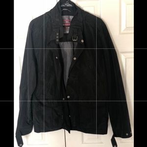 Black merona bells and whistles rain jacket